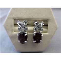 New 2.8 CTW Oval Garnet & Diamond XO Earrings