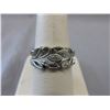 Image 1 : Sterling Silver Filigree Ring set with 3 Diamonds