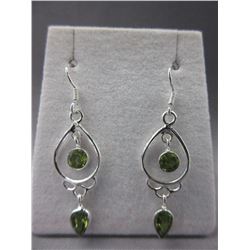 New Sterling Silver Peridot Earrings - French hook