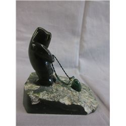 Carved Green Jade Inuit sculpture