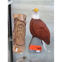 2 Wood carvings - Signed E. D. H.