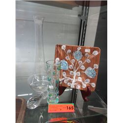 Vintage pottery ashtray & decanter