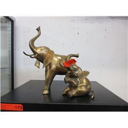 2 Brass elephant statues