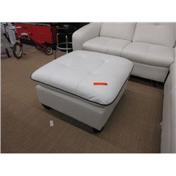 NEW - White faux leather foot stool