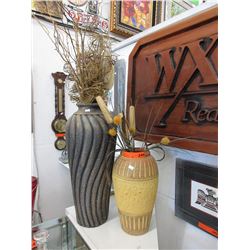 2 Large vases with decorations - used