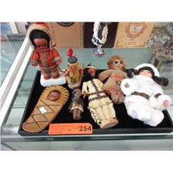 7 "Indian" dolls - some vintage