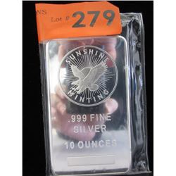10 Troy Oz. Sunshine Minting .999 Silver Bar