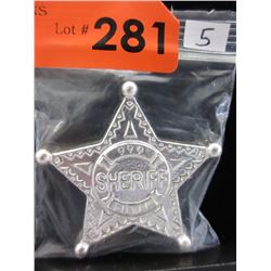 5 Troy Oz. Silver Sheriff Badge Bar