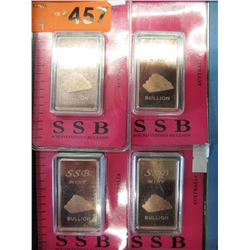 4 x .999 Fine Copper Bars - 1 oz each.
