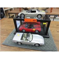 3 Scale model race cars - 1:18 scale
