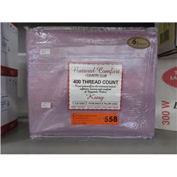 New - King size 6-piece sheet set - mauve