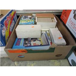 Large box of sports trading cards