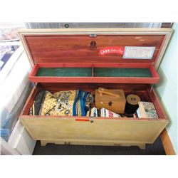 Vintage "Lane" cedar chest & contents