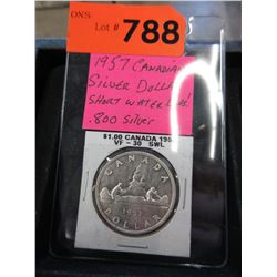 1957 Canadian Silver Dollar Coin