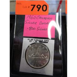 1960 Canadian Silver Dollar Coin