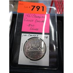 1961 Canadian Silver Dollar Coin