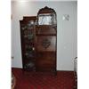 Image 1 : Antique Oak Curved Glass Secretary with bevelled mirror