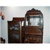 Image 5 : Antique Oak Curved Glass Secretary with bevelled mirror