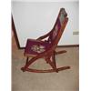 Image 2 : Eastlake Victorian Folding Rocker, patterned seat.