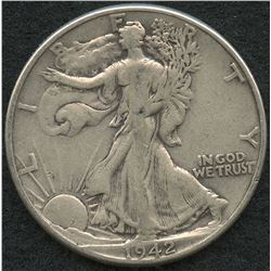 1942 Walking Liberty Silver Half Dollar