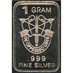 1 Gram .999 Silver US Special Forces Insignia Bullion Bar