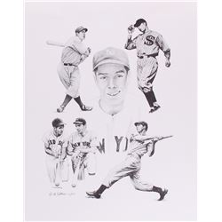 Michael Castronova Signed LE MLB 15x19 Lithograph with Joe DiMaggio