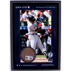 Derek Jeter "World Baseball Classic" 5x7 Photo Plaque with Authentic Yankee Stadium Game-Used Dirt (
