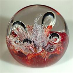 Caithness Red Mini Moonflower '98 paperweight