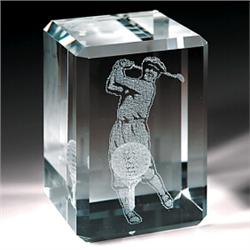 Laser Light Golfer and Golf Ball paperweight