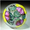 Image 1 : Lotton Art Glass 1997 Pansies paperweight