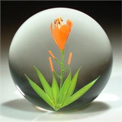 Paul Stankard day lily paperweight 
