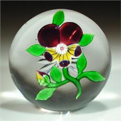 Antique Baccarat pansy paperweight