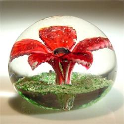 Antique Czechoslovakian flower paperweight