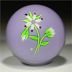 Perthshire 1974 white flower paperweight