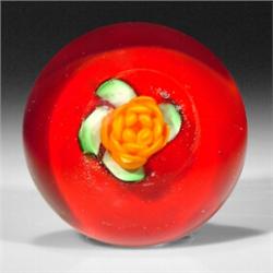 Hansen orange crimp rose paperweight