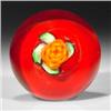 Hansen orange crimp rose paperweight