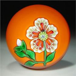 Saint Louis 1973 white flower paperweight