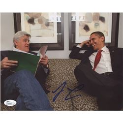 Jay Leno Signed 8x10 Photo with Barack Obama (JSA COA)