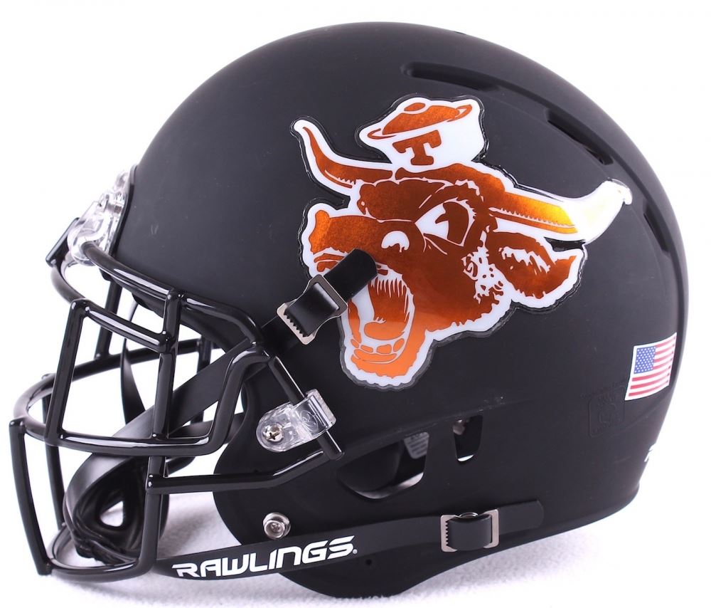 Texas Longhorns Custom Flat Matte Black Full Size Authentic Proline Helmet