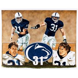 Shane Conlan &amp; Paul Posluszny Penn State LE 16x20 Lithograph Signed by Artist Byrne (PA LOA)
