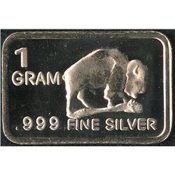 1 Gram .999 Silver Buffalo Bullion Bar