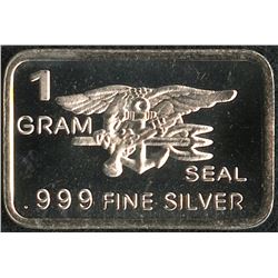 1 Gram .999 Silver US Navy Seals Bullion Bar