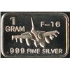 Image 1 : 1 Gram .999 Silver F-16 Fighting Falcon Bullion Bar
