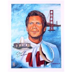 Joe Montana Signed 49ers 16x20 Lithograph Inscribed "HOF 2000" (Montana Hologram)