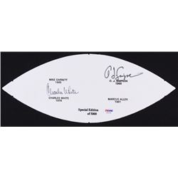 O.J. Simpson &amp; Charles White Signed LE Football Panel (PSA COA)