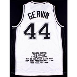 George Gervin Signed Spurs Career Highlight Stat Jersey (JSA)