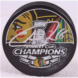 Andrew Shaw Signed Blackhawks 2013 Stanley Cup Logo Hockey Puck (Schwartz COA)