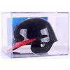Image 1 : Hank Aaron Signed Braves Mini Helmet with Display Case (JSA COA)