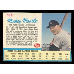 Mickey Mantle 1962 Post Canadian #5