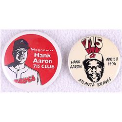 Lot of (2) Vintage Hank Aaron Braves Pins